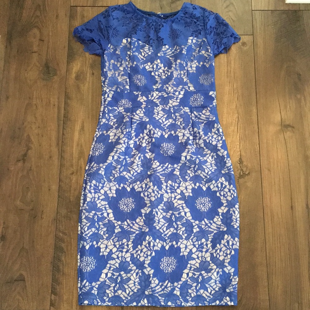 ROYAL BLUE LACE DRESS